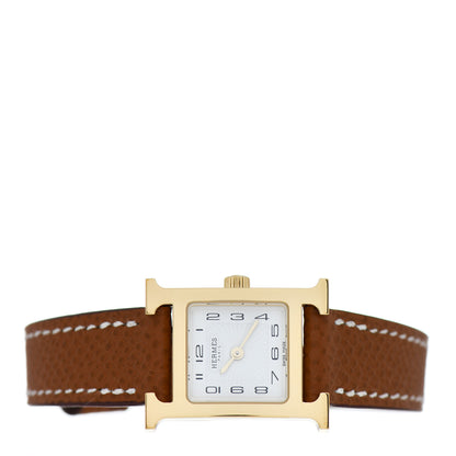 Hermes Stainless Steel Epsom 17.2mm Heure H Hour Quartz Watch Gold 3 of 5