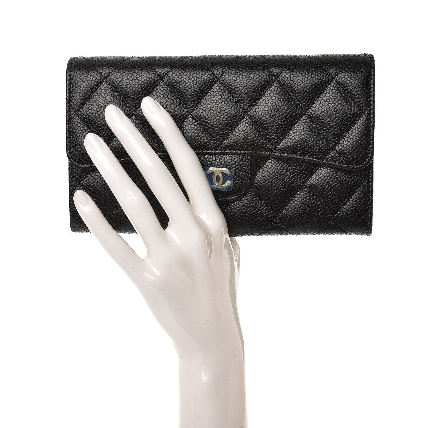 Chanel Caviar Quilted Large Flap Wallet Black 2 of 9