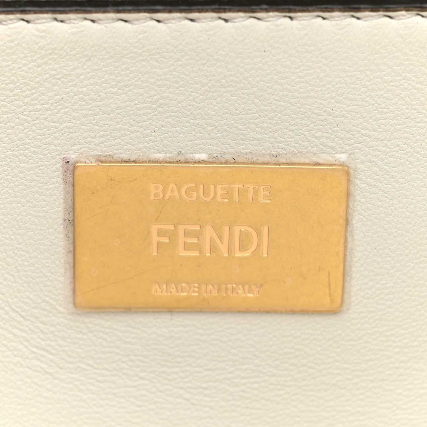 Fendi Nappa Small FF Embossed Large Chain Baguette White 6 of 12