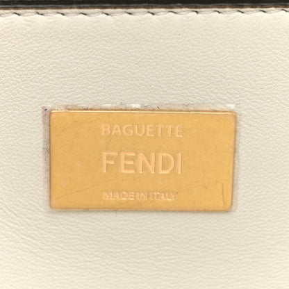 Fendi Nappa Small FF Embossed Large Chain Baguette White 6 of 12