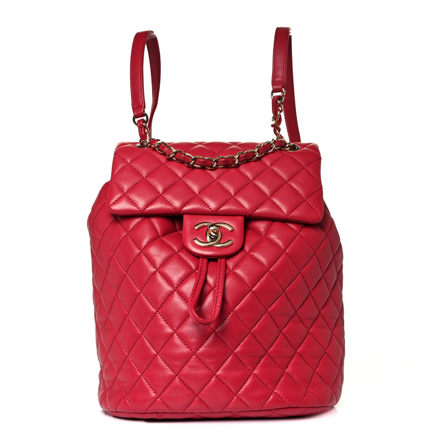 Lambskin Quilted Small Urban Spirit Backpack Red