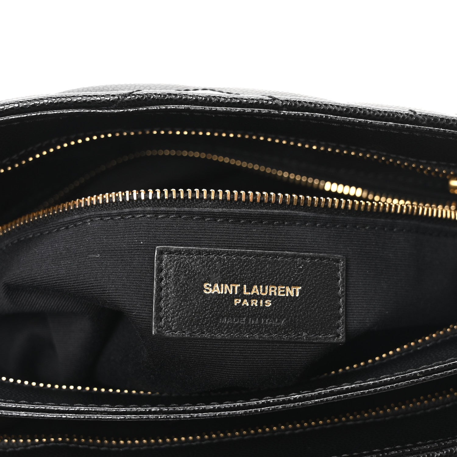 Saint Laurent Grain de Poudre Matelasse Chevron Medium Tribeca Shopping Bag Black 6 of 10