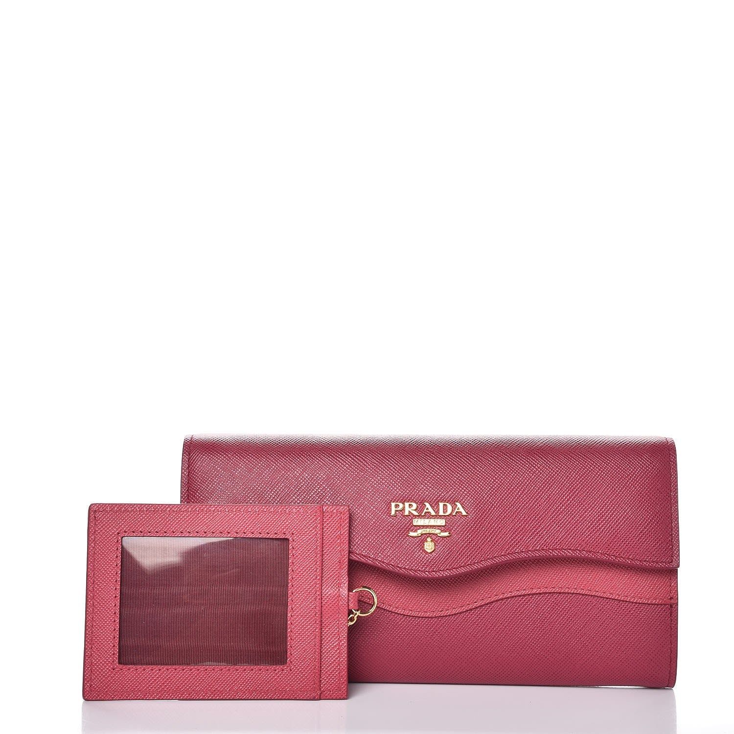 Prada Saffiano Wave Continental Flap Wallet Ibisco Peonia 5 of 9