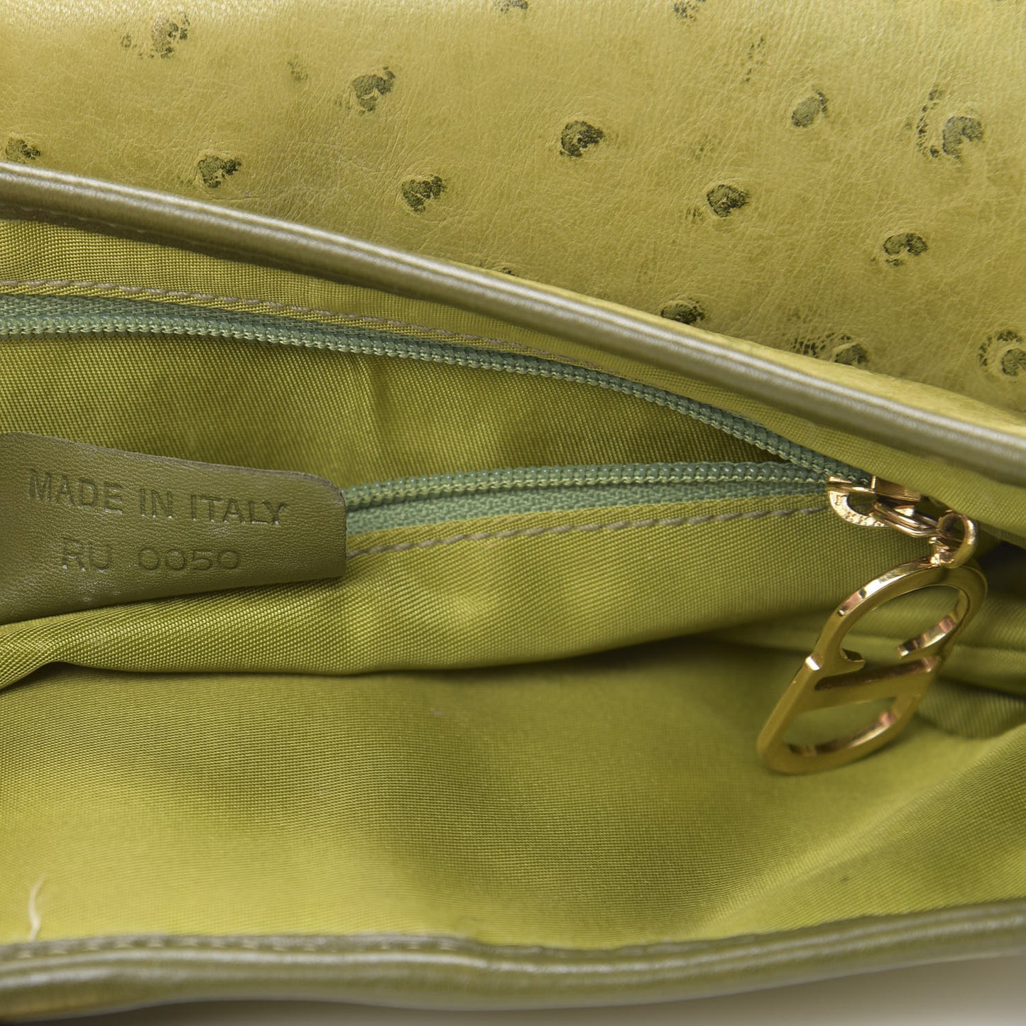 Ostrich Saddle Bag Green
