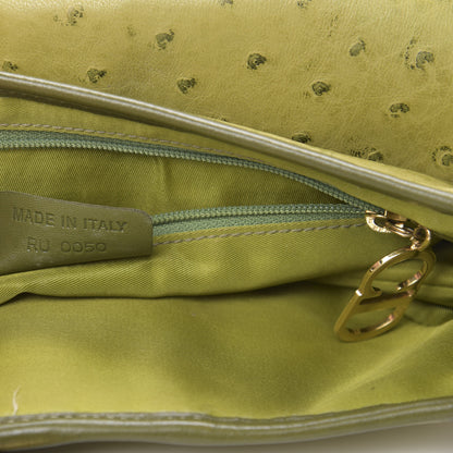 Christian Dior Ostrich Saddle Bag Green 7 of 19