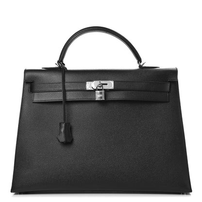 Hermes Epsom Kelly Sellier 40 Black 1 of 39