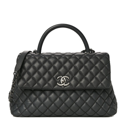 Chanel Caviar Quilted Medium Coco Handle Flap Dark Grey 1 of 10