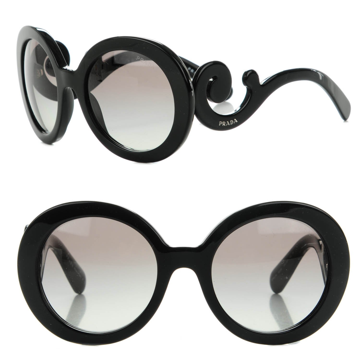 Prada Baroque Sunglasses SPR 27N Black 1 of 6