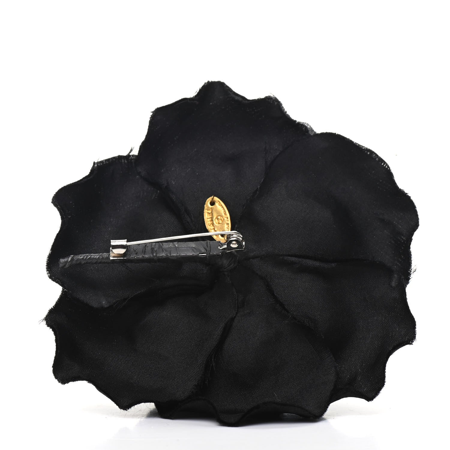 Chanel Fabric Camellia Flower Brooch Black 3 of 4