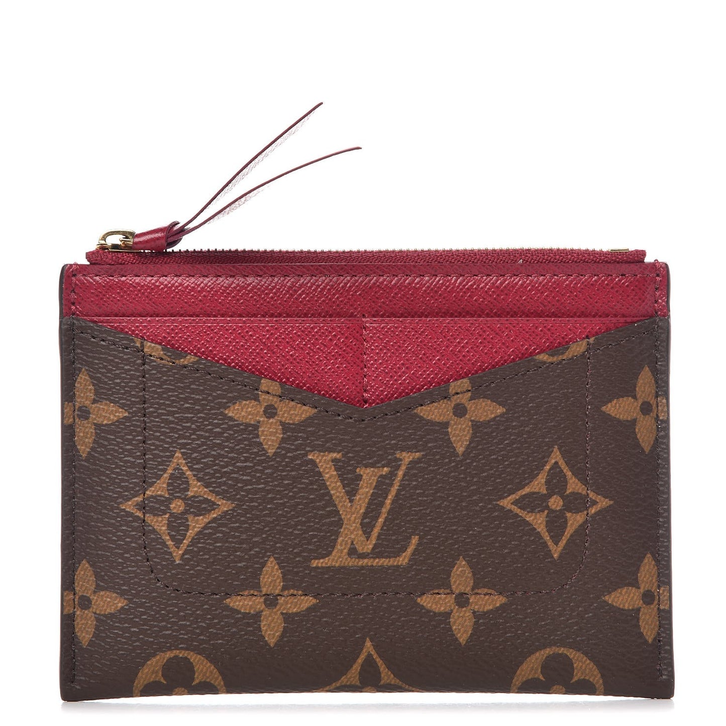 Monogram Zipped Card Holder Fuchsia