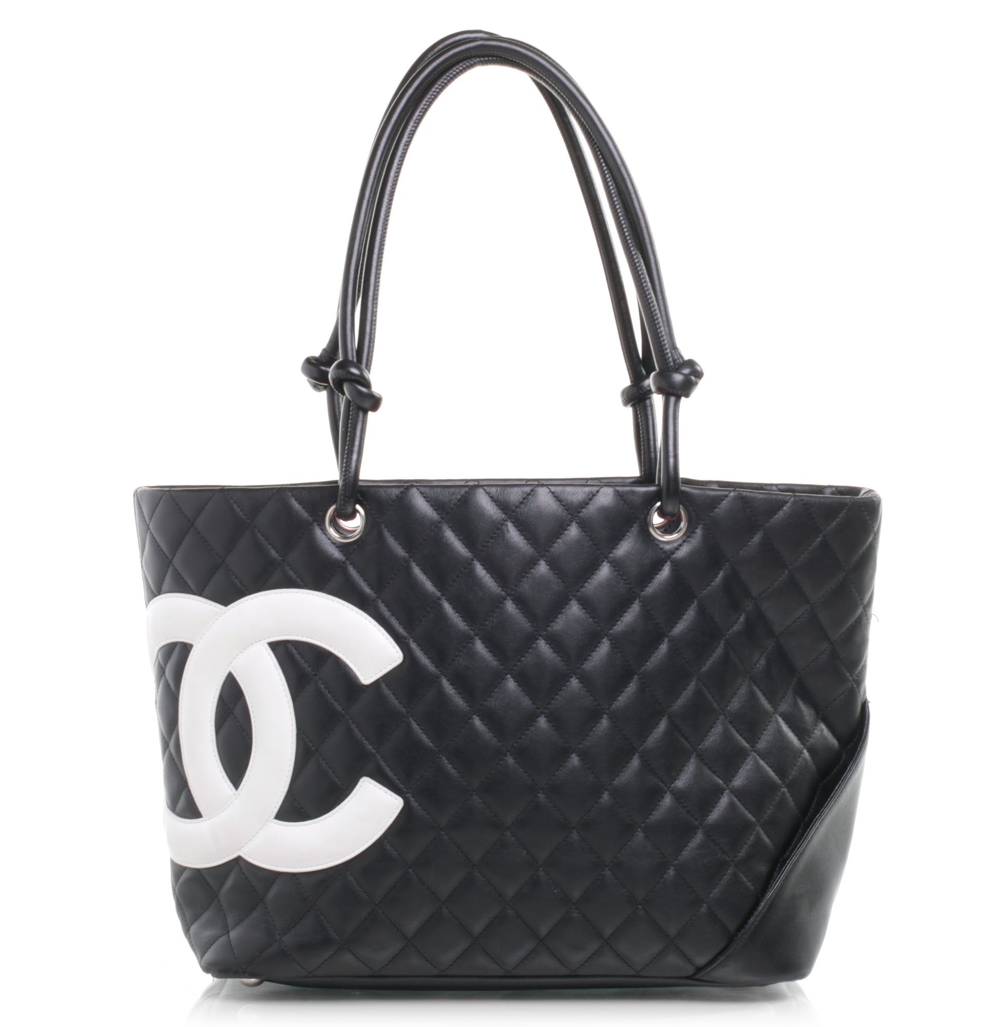 Chanel Calfskin Quilted Large Cambon Tote Black White 1 of 7