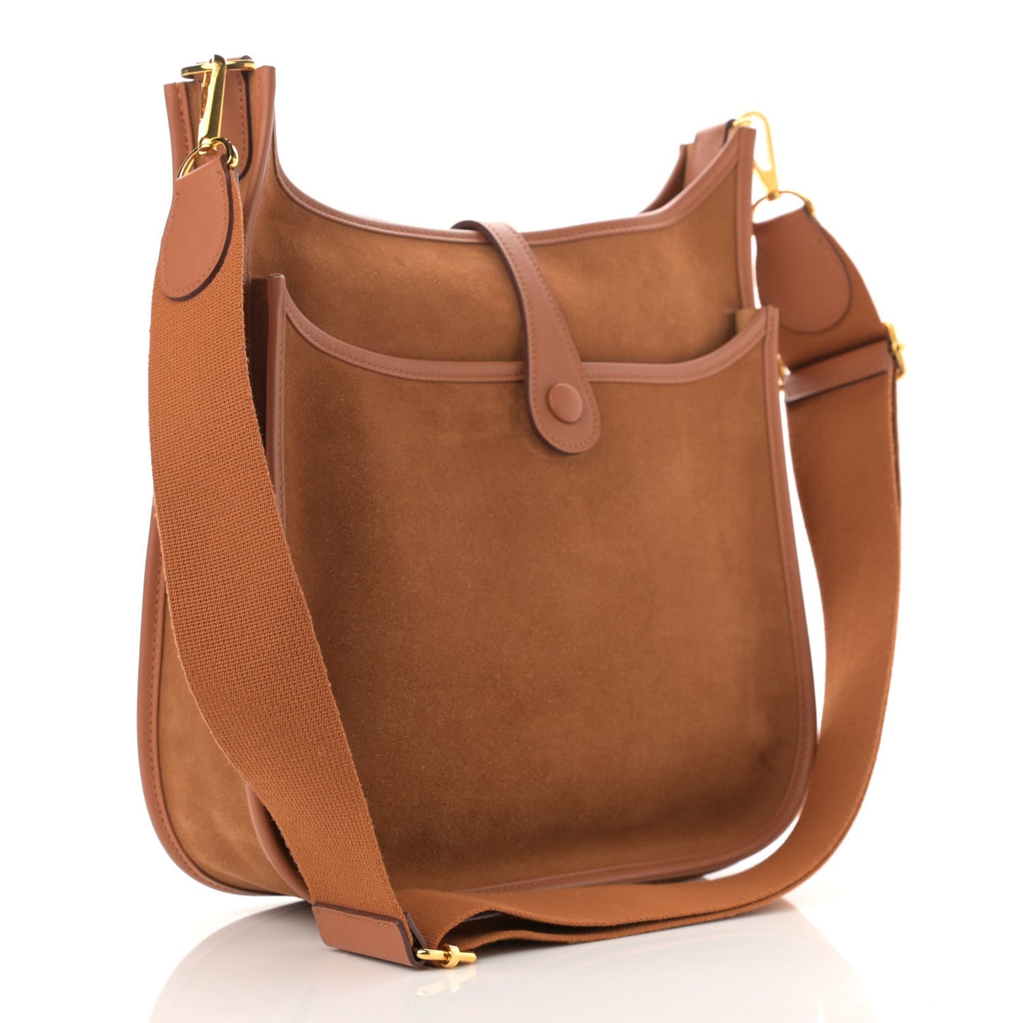 Grizzly Calfskin Swift Evelyne III PM Chamois Gold