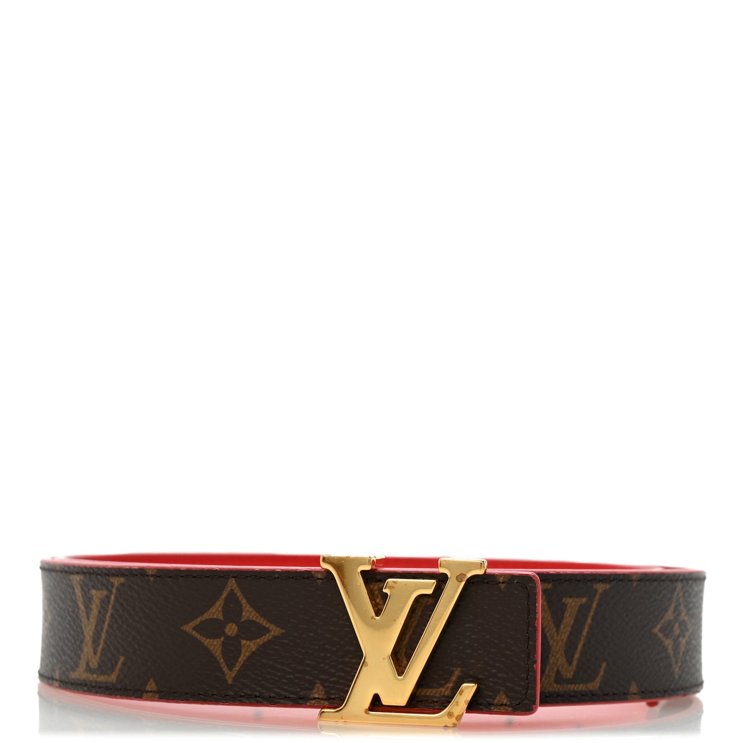 Monogram 30mm LV Initiales Reversible Belt 80 32 Coquelicot