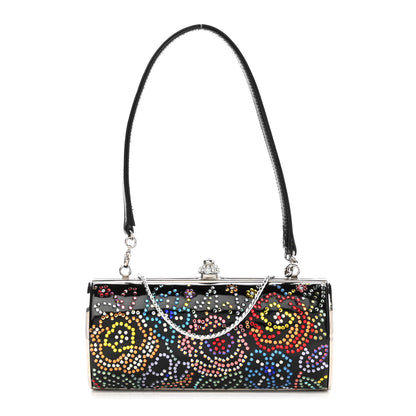 Judith Leiber Patent Crystal Floral Clutch Black Multicolor 1 of 7