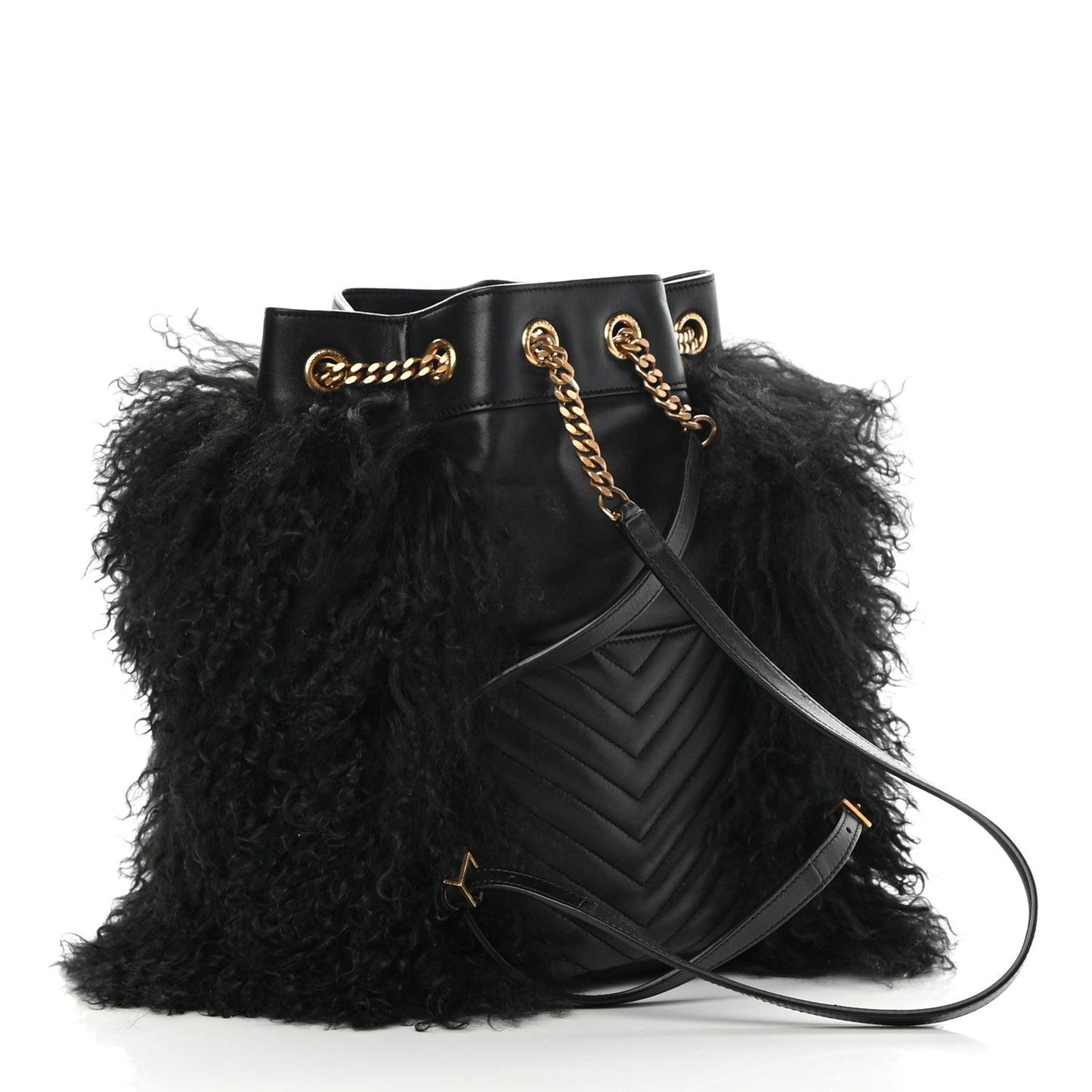 Shearling Lambskin Joe Backpack Black