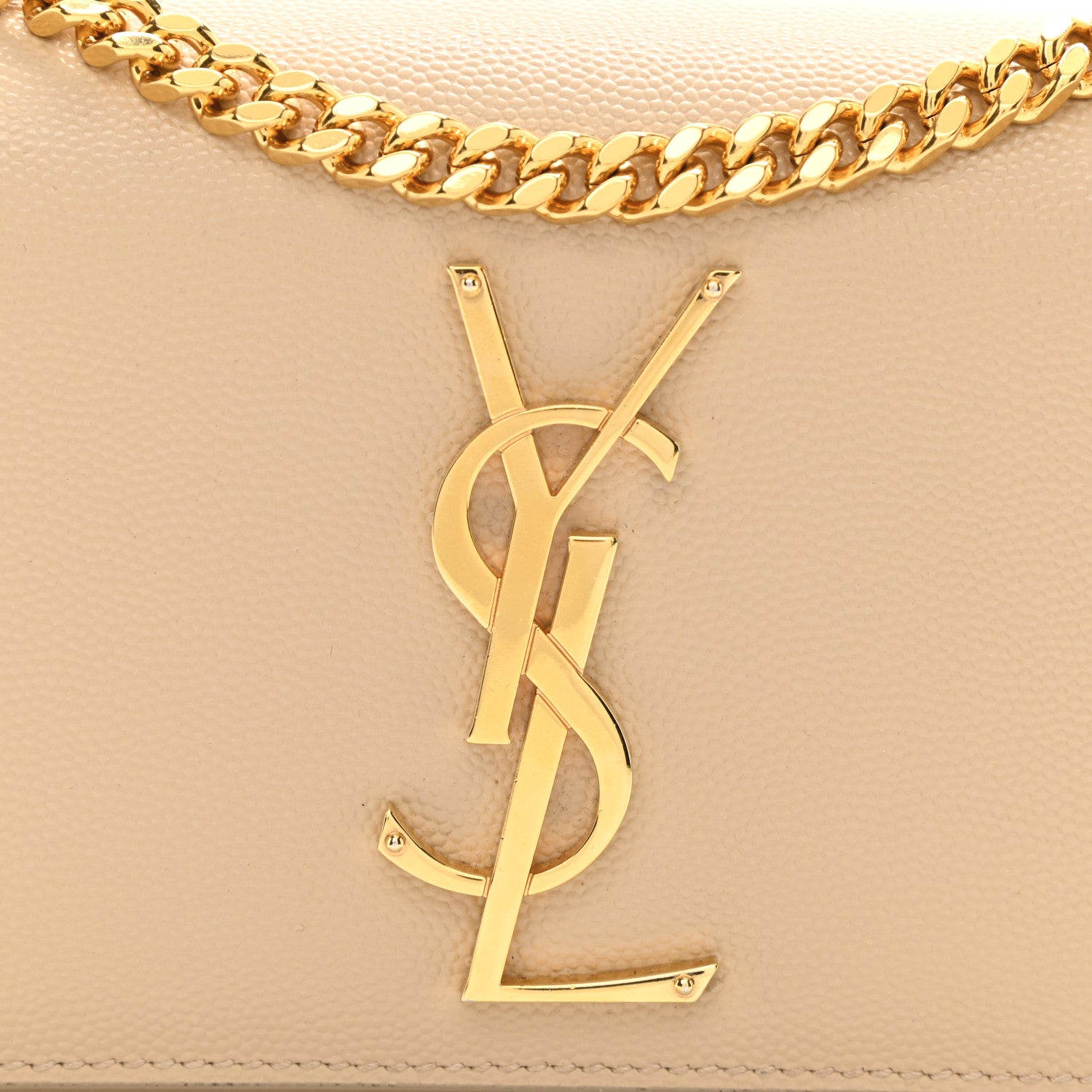 Saint Laurent Grain De Poudre Small Monogram Kate Satchel Nude Powder 8 of 8