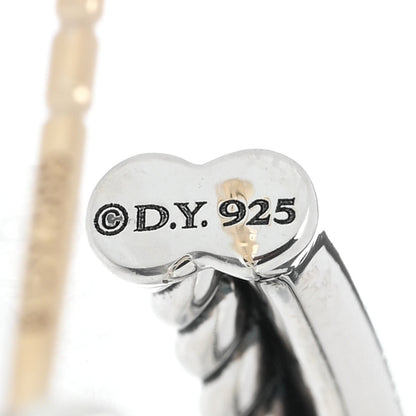 David Yurman Sterling Silver Diamond Petite X Hoop Earrings 4 of 4