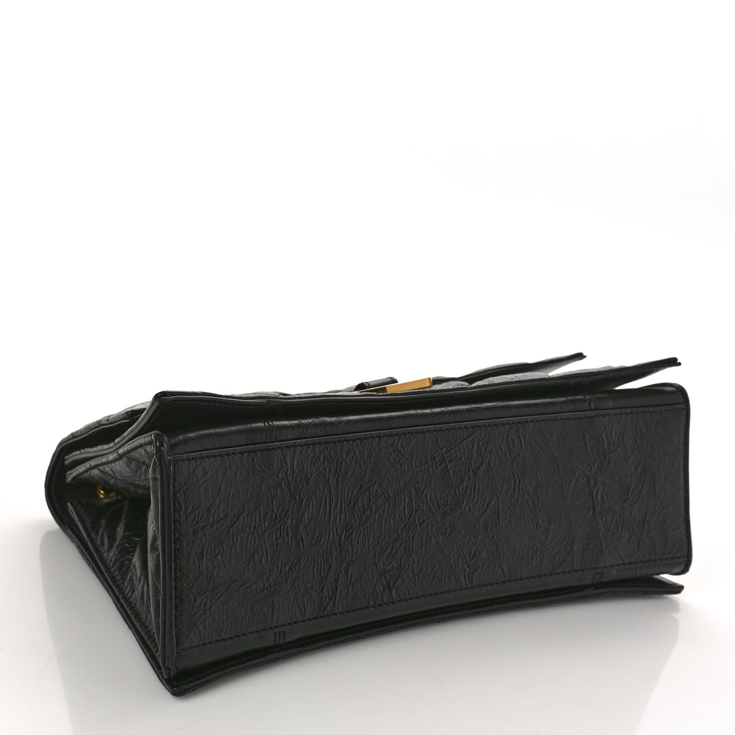 Crushed Calfskin Quilted Medium Crush Chain Bag Black
