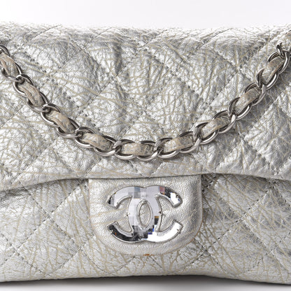 Chanel Calfskin Mirror CC Crackled Flap Silver 13 of 13