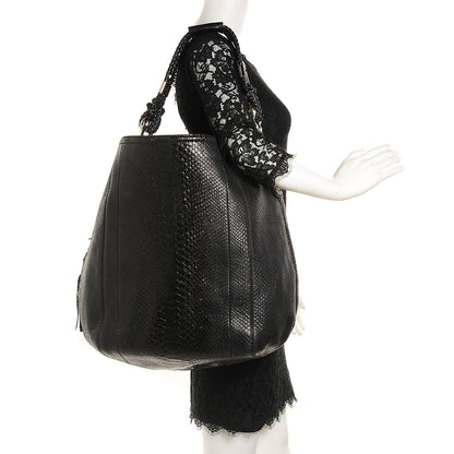 Gucci Python Techno Horsebit Large Hobo Black 2 of 7