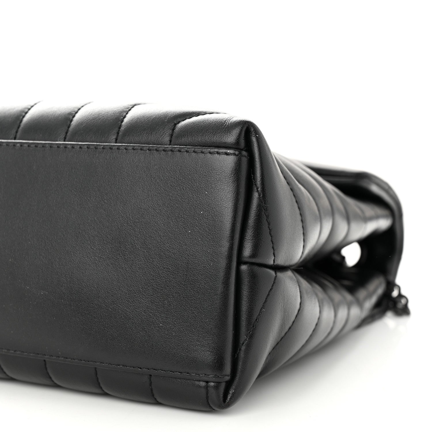 Saint Laurent Calfskin Y Quilted Monogram Monochrome Medium Loulou Chain Satchel Black 10 of 11