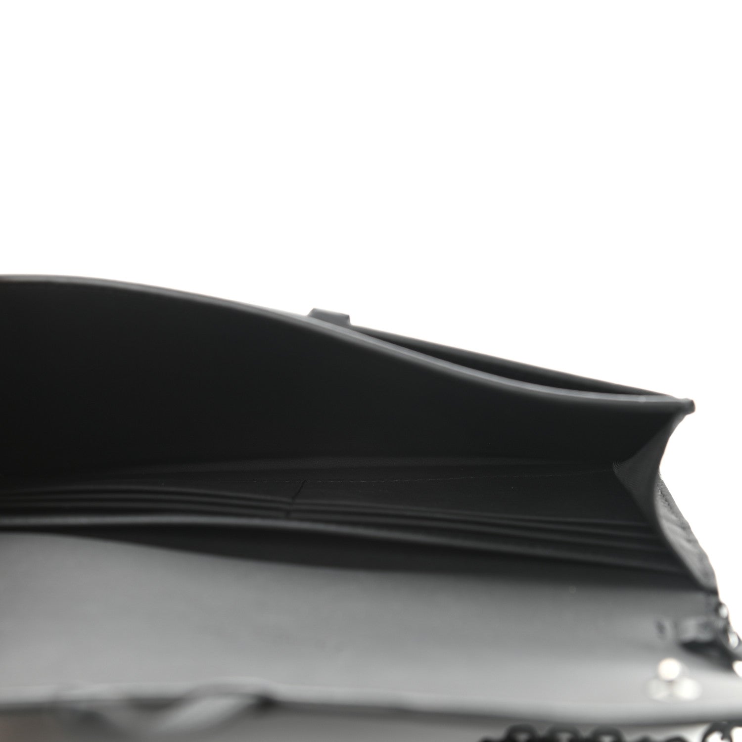 Christian Dior Ultra Matte Calfskin Saddle Chain Wallet Pouch Black 6 of 9