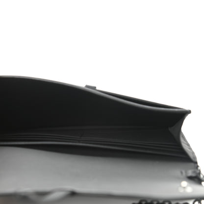Christian Dior Ultra Matte Calfskin Saddle Chain Wallet Pouch Black 6 of 9