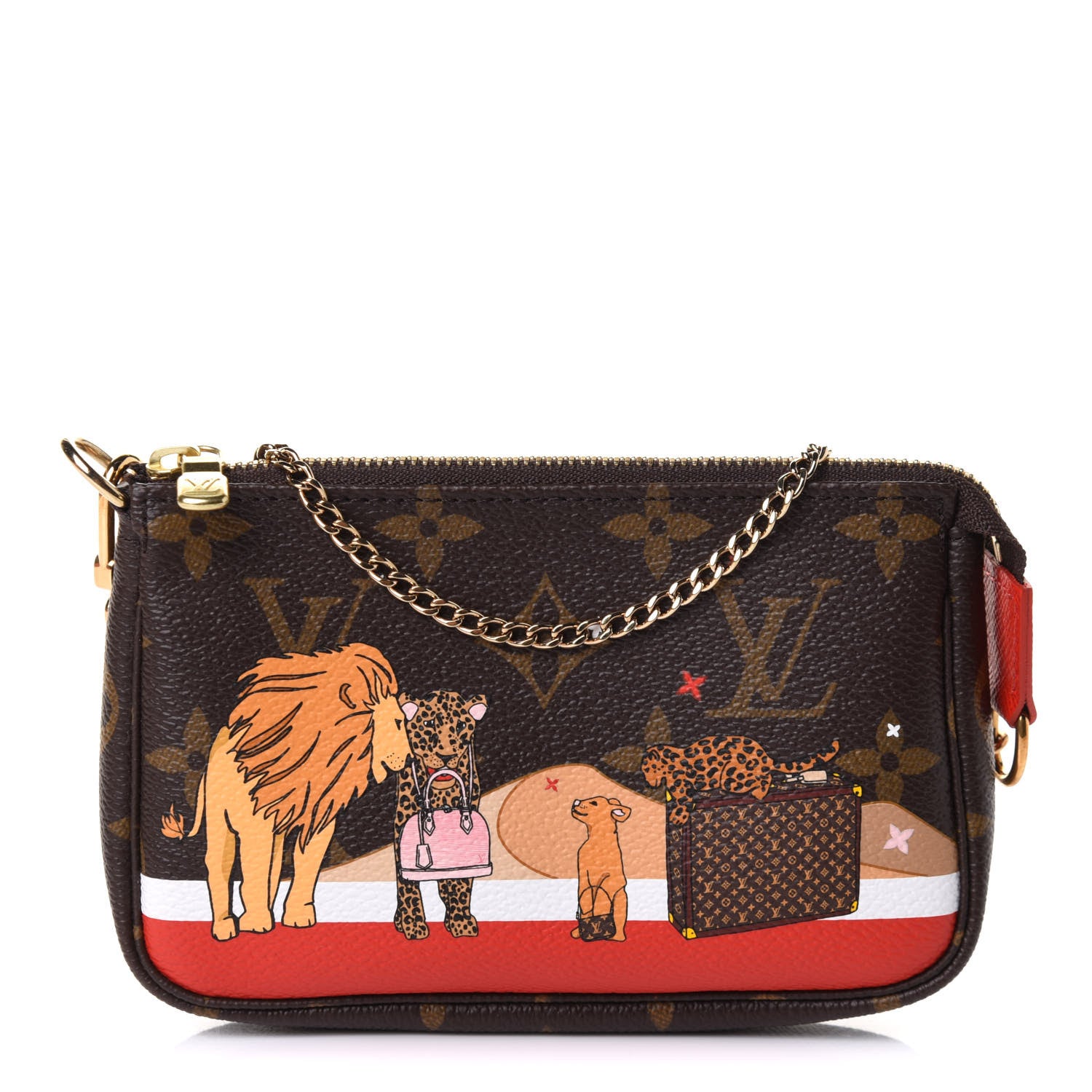 Louis Vuitton Monogram 2018 Christmas Animation Mini Cats Pochette Accessories 1 of 8