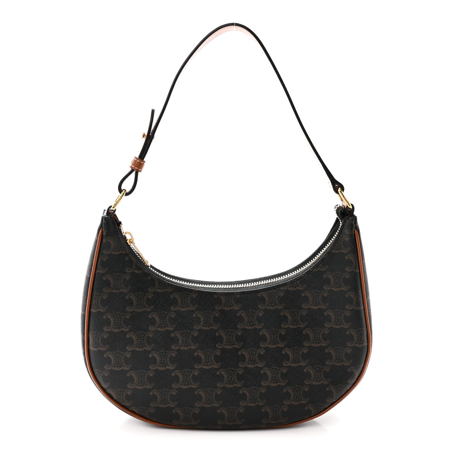 Triomphe Canvas Calfskin Ava Shoulder Bag Tan