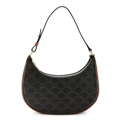 Celine Triomphe Canvas Calfskin Ava Shoulder Bag Tan 1 of 10