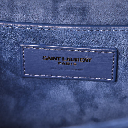 Saint Laurent Calfskin Medium Bellechasse Satchel Blue 8 of 9