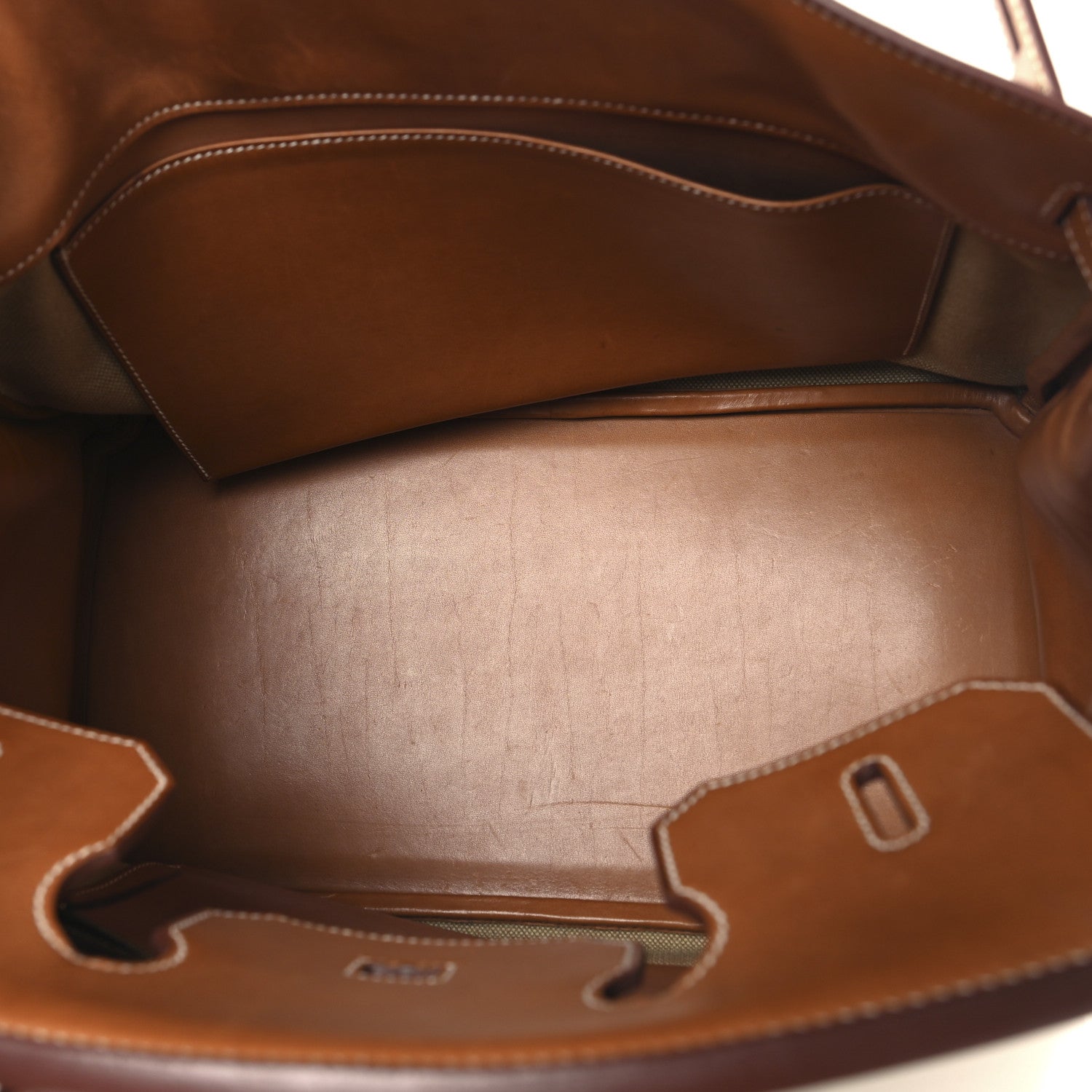 Hermes Toile Natural Barenia Flag Birkin 35 Fauve Paprika 5 of 18