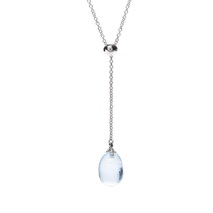 Tiffany 18K White Gold Aquamarine Rainbow Drops Pendant Necklace 5 of 5