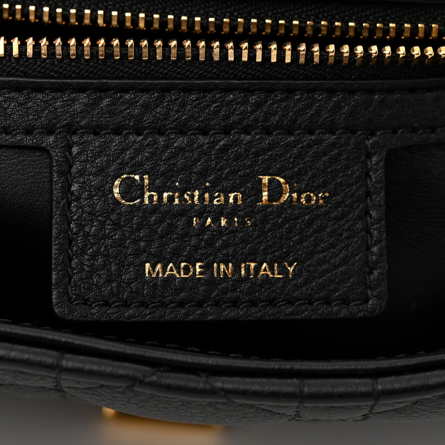 Calfskin Cannage Medium Caro Bag Black