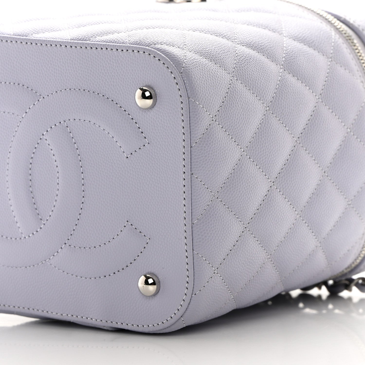Chanel Caviar Quilted Small Top Handle Vanity Case With Chain Light Purple 10 of 12
