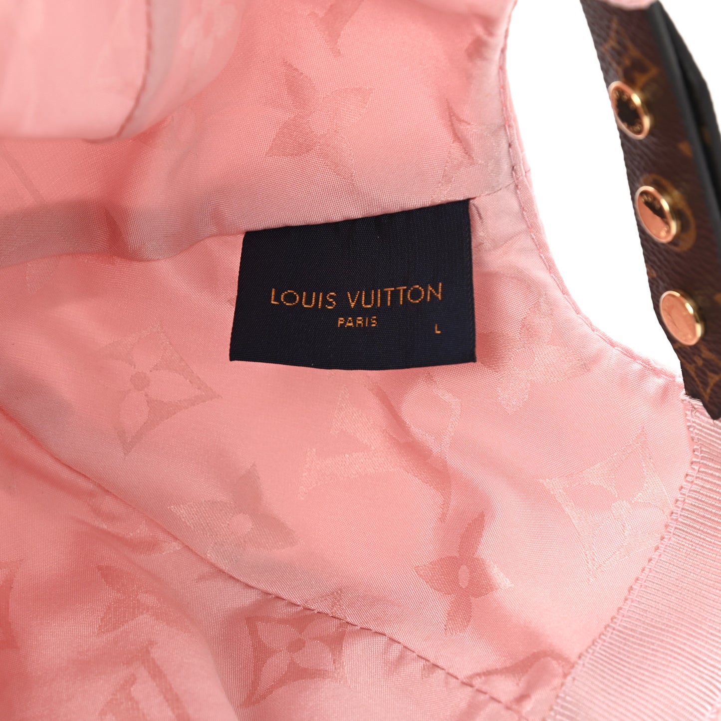 Polyester Silk Monogram LV Get Ready Cap L Pink