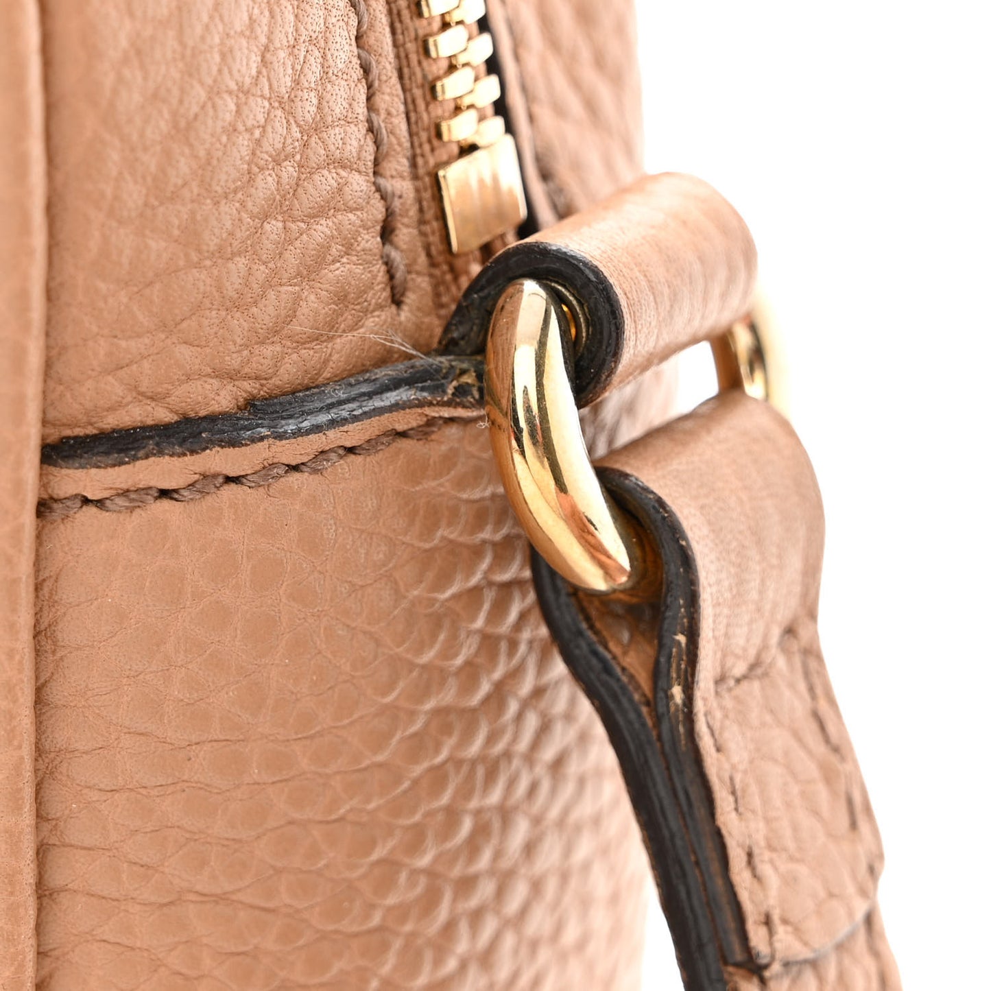 Pebbled Calfskin Small Soho Disco Bag Camelia