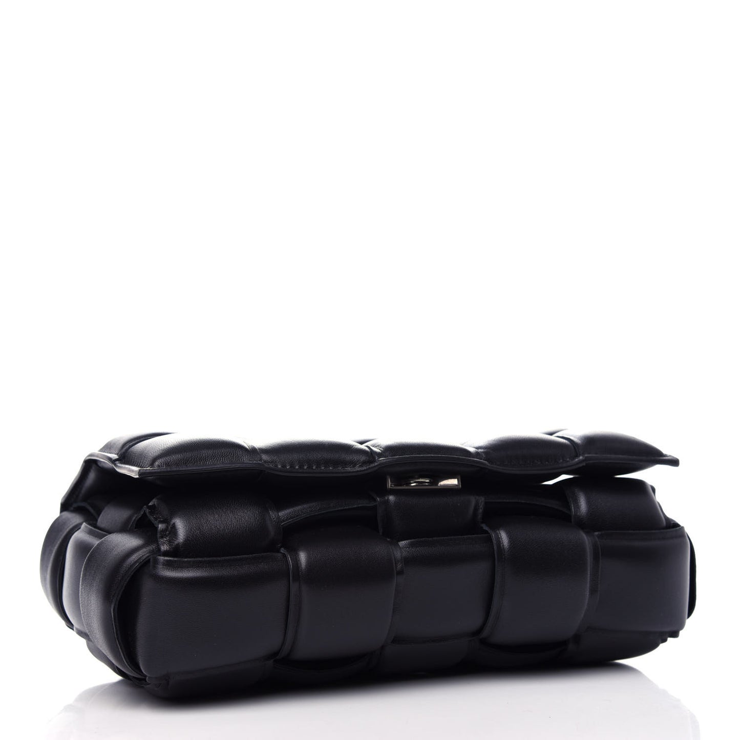 Nappa Maxi Intreccio Padded Cassette Crossbody Bag Black