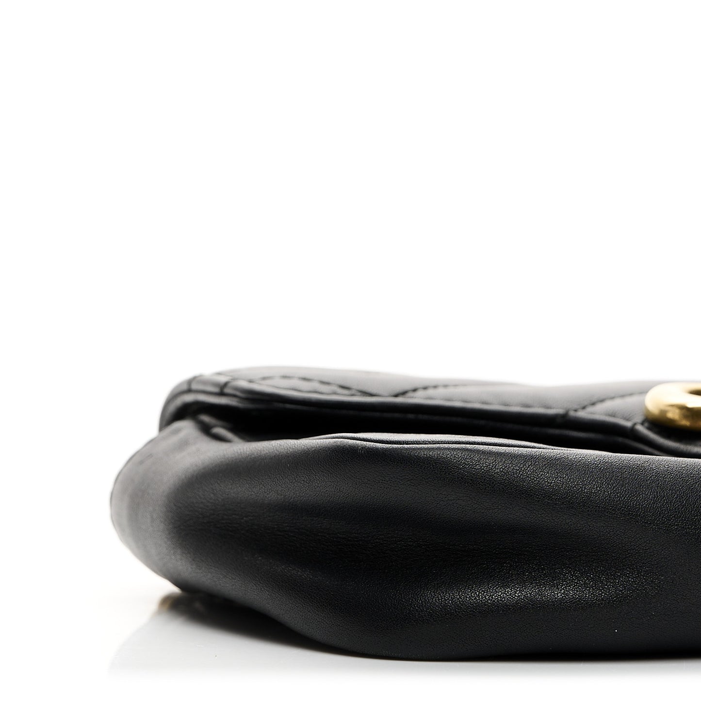Calfskin Matelasse Super Mini GG Marmont Shoulder Bag Black