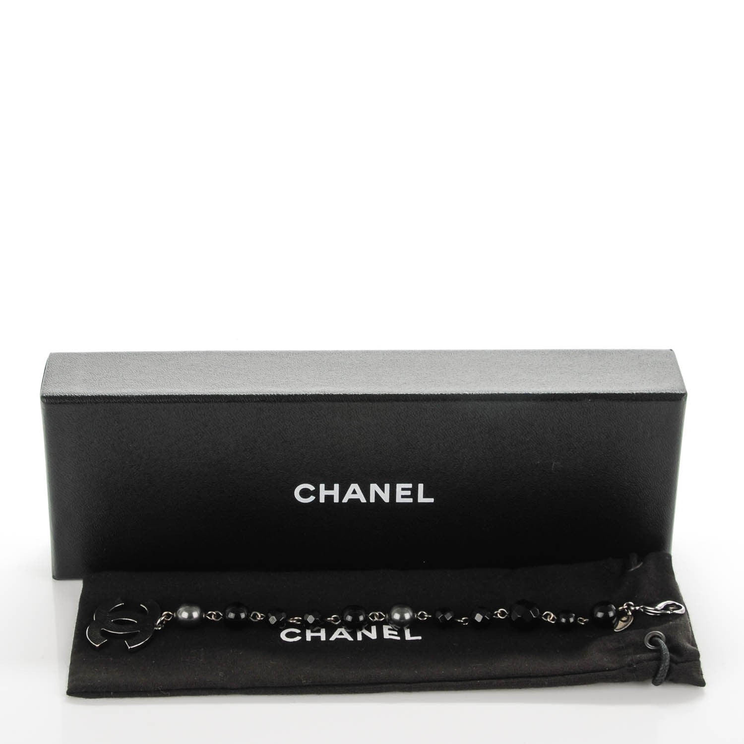 Chanel Ruthenium Bead CC Bracelet Black 5 of 5