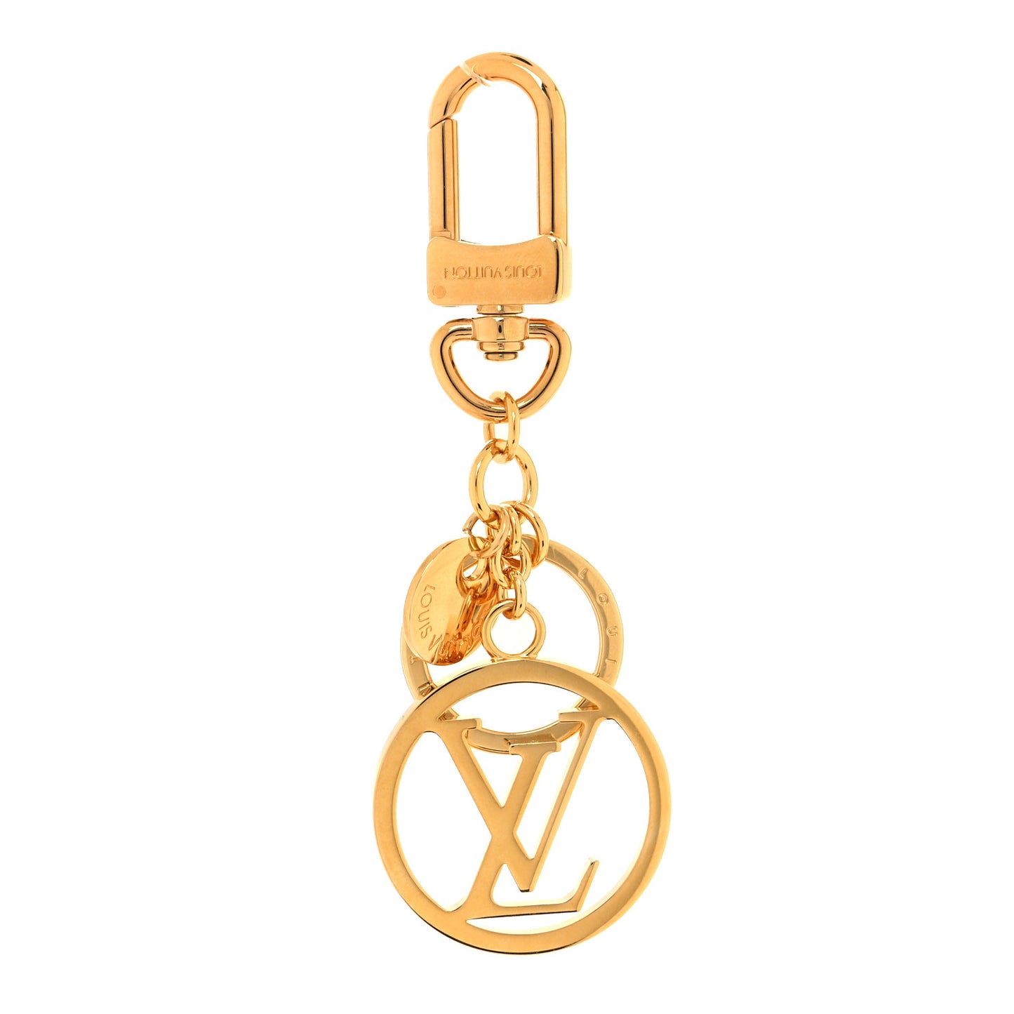 LV Circle Bag Charm Key Holder Gold