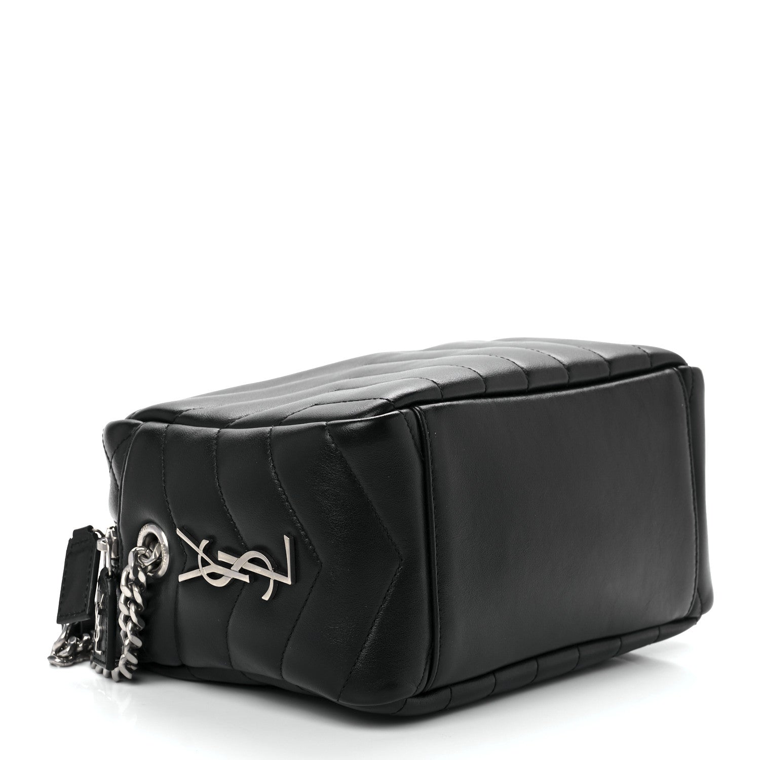 Saint Laurent Calfskin Y Quilted Monogram Small Loulou Bowling Bag Black 4 of 11