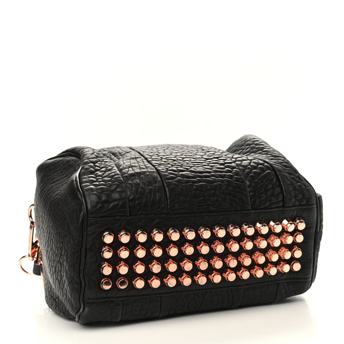 Pebbled Lambskin Rocco Black Rose Gold Hardware