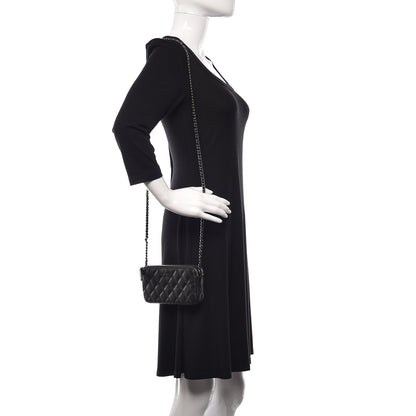 Chanel Iridescent Caviar Quilted Clutch With Chain Black 2 of 12