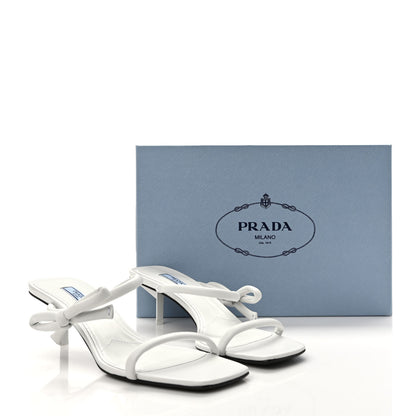 Prada Nappa Bow Strappy 55mm Sandals 38.5 White 8 of 8
