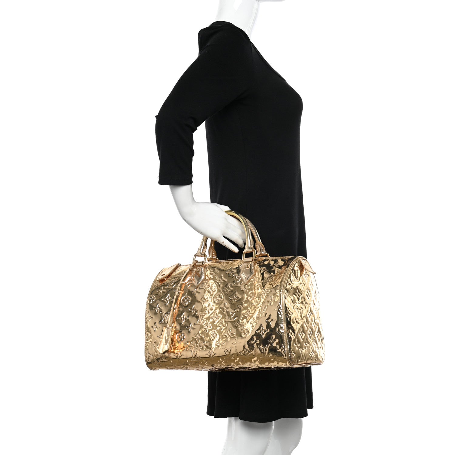 Louis Vuitton Monogram Miroir Speedy 30 Gold 2 of 13