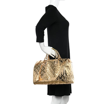 Louis Vuitton Monogram Miroir Speedy 30 Gold 2 of 13