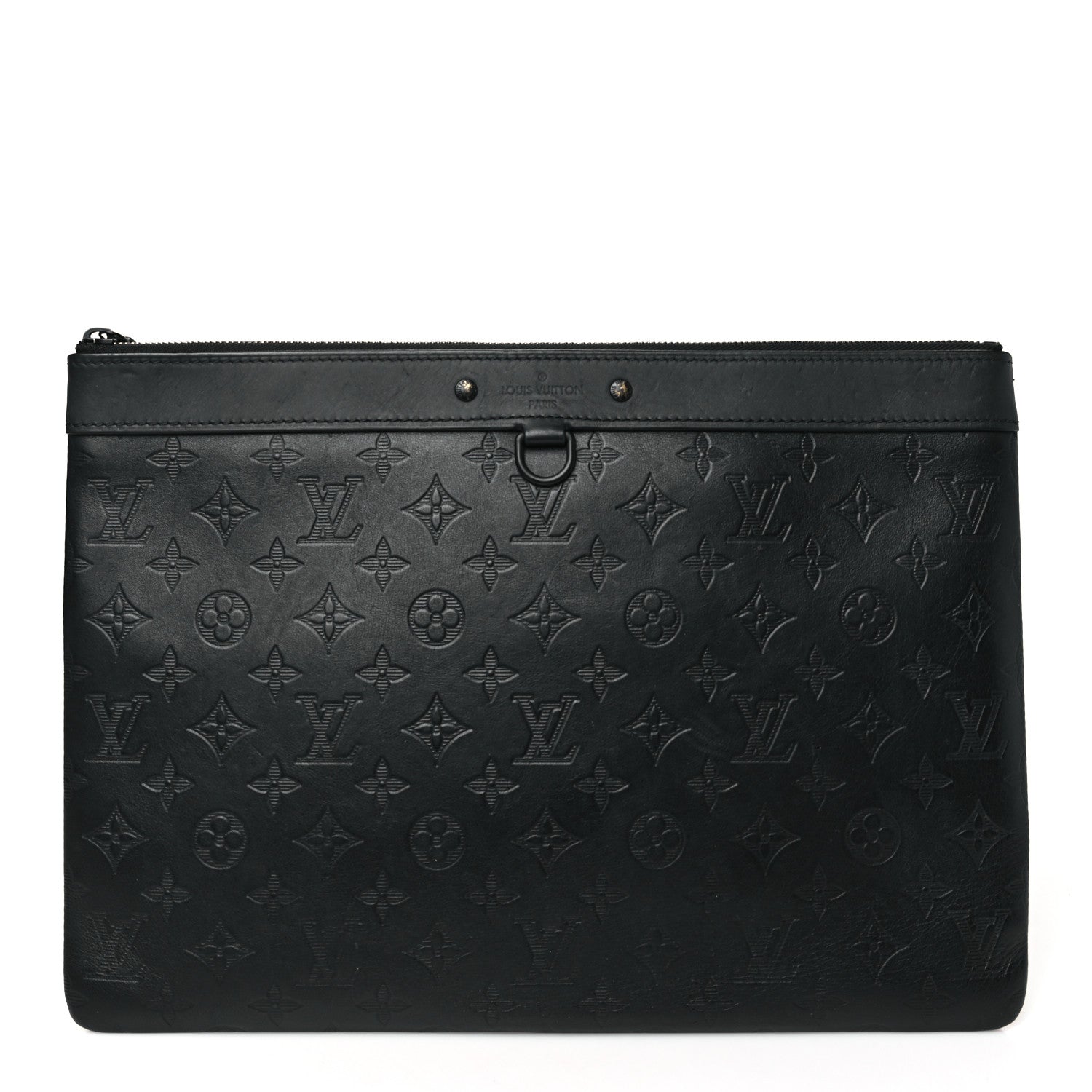 Louis Vuitton Calfskin Monogram Shadow Discovery Pochette Black 2 of 7