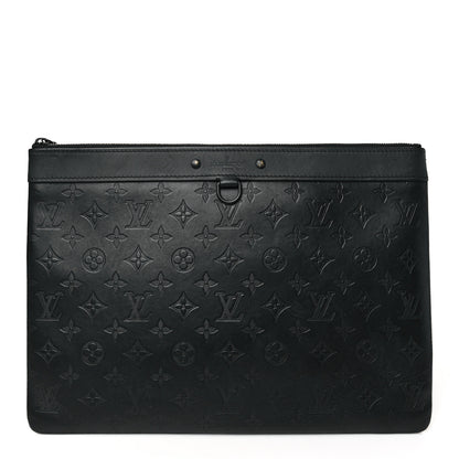Louis Vuitton Calfskin Monogram Shadow Discovery Pochette Black 2 of 7
