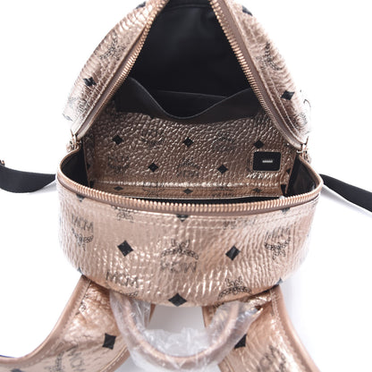 MCM Metallic X Wizpak Visetos Studded Sound System Speaker Backpack Champagne Gold 4 of 12